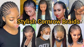 Super Cute Cornrow Braids Hairstyles  Straight Back Cornrow Braids  All back Cornrow Braids [upl. by Winny]