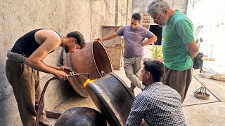 Coppersmithing  ANTIQUE copper pot Restoration 🇮🇷 [upl. by Shirk298]