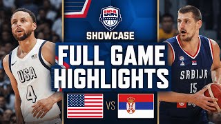 USA vs SERBIA  USAB SHOWCASE  FULL GAME HIGHLIGHTS  July 17 2024 [upl. by Mcginnis715]