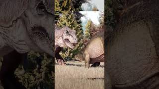 🦖TREX DOE kills a STEGOSAURUS in JURASSIC WORLD EVOLUTION 2 jurassicpark jurssicworld jwe2 dino [upl. by Yenattirb]