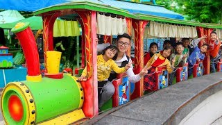 Kids Go To School At Indoor Playground Family Fun Play Area with Train Toy Ride Song Nursery Rhymes [upl. by Winni528]