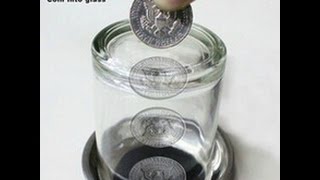 How to Push the Coin Trough The Glass  Magic Tricks Revealed [upl. by Kcinimod564]