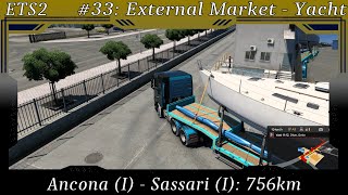 ETS2 33 External Market  Yacht Ancona I  Sassari I 756km [upl. by Ynohtnacram255]