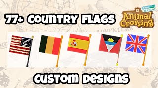 77 Country Handheld Flags Custom Designs in ACNH  Animal Crossing New Horizons [upl. by Nnor]