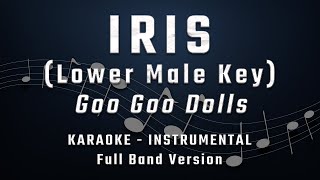 IRIS  LOWER MALE KEY  FULL BAND KARAOKE  INSTRUMENTAL  GOO GOO DOLLS [upl. by Murrah]