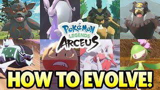 How to Evolve ALL NEW POKEMON in Pokemon Legends Arceus [upl. by Solis]