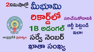 How to Complaint for 1B Adangal Katha Account Number Land Records Online మీ భూమి Raise Grievance [upl. by Raddatz481]