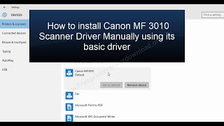 How to install canon mf 3010 scanner driver manually [upl. by Liw]