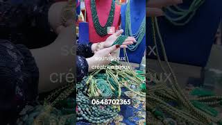 الزمرود الاخضر الحر بانواعه المختلفه sounabijoux créatrice bijoux [upl. by Idnam]