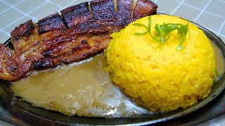 SIZZLING PORK LIEMPO AND EASY JAVA RICE WITH GRAVY SAUCE RECIPE [upl. by Brandt404]