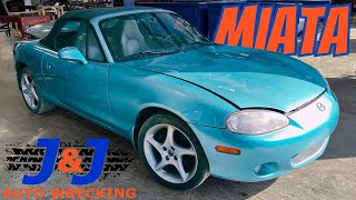 2001 Mazda Miata Part Out J amp J Auto Wrecking Test Video Stock  R1MA280 [upl. by Hamehseer]