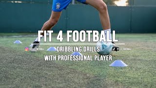 5 DRIBBLING DRILLS FOR FOOTBALLERS WITH PROFESSIONAL PLAYER [upl. by Lira]