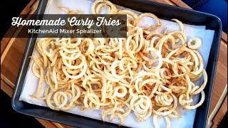 How to Make Curly Fries  KitchenAid Stand Mixer Spiralizer Attachment  Amy Learns to Cook [upl. by Aeresed438]