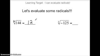 Evaluating Radicals [upl. by Holcman288]