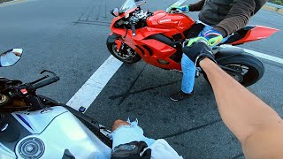 Ducati Panigale V4 amp Yamaha R1M Riding With A Subscriber [upl. by Eednar]