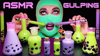 ASMR Drinking Sounds Boba Tea  Colorful Drinks  신기한 물 먹방 Fru Fru ASMR 먹방 [upl. by Ymar]