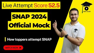 How to attempt SNAP Paper  Live Solving of SNAP Official Mock  Learn Toppers Techniques [upl. by Drofdeb]