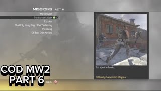 COD MW2 Part 6The Hornets NestRunning NonStop [upl. by Ntsud885]