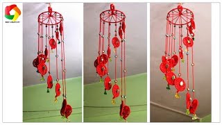 DIY Wind Chime  Macrame simple Jhumar with wastage bangles [upl. by Vijnas]