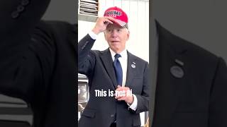 Joe Biden wears Trump hat joebiden americanpolitician vicepresident presidentialcandidate [upl. by Flyn]