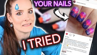 RECREATING MY SUBSCRIBERS NAIL ART gives channel away [upl. by Kemme741]