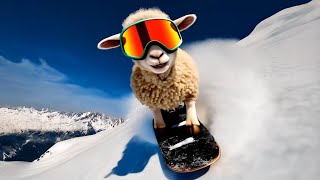 😎QUE ESTILAZO Animales haciendo Snowboard🏂​ [upl. by Teews854]