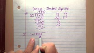 6NS2 Dividing Multidigit Numbers with Standard Algorithm part 1 [upl. by Avaria665]