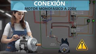 Conexión de un Motor Monofásico de 120v en 220v Ocupando dos líneas fase  Conecvid [upl. by Aisyat983]