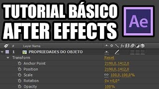 Tutorial Básico After Effects  Propriedades do Objeto Animação Simples [upl. by Cariotta]