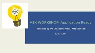 ASK Workshop  Application Ready [upl. by Fritts4]