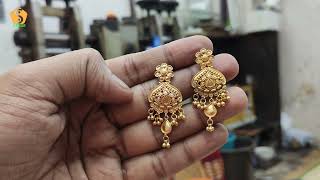 Gold fancy earrings designs and making video How to make gold jewellery ornaments Jewellery world [upl. by Filippo]