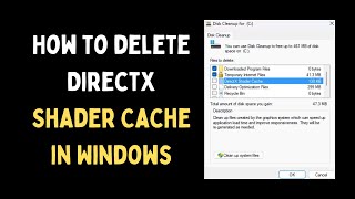 How to Delete DirectX Shader Cache in Windows 11 [upl. by Aysan]