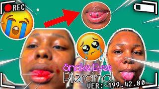 SNAKE EYES PIERCING DIY I STARTED BLEEDING [upl. by Esilrahc]