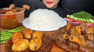 ASMR EATING SPICY MUTTON CURRYLAL LAL MURGHIR JHOLEGG CURRY FOOD VIDEOS [upl. by Ginni]