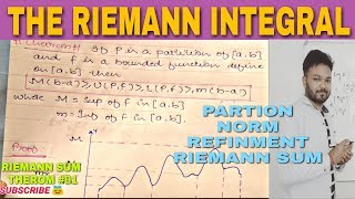 RIEMANN INTEGRAL IN HINDI  RIEMANN INTREGRAL REAL ANALYSIS [upl. by Cherey]