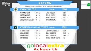 Ackworth CC 1st XI v Wickersley Old Village CC 1st XI [upl. by Gerard40]