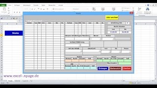 35Zeiterfassungsprogramm in Excel selber erstellen Steuerelemente Reihe Monat Auswertung [upl. by Koo877]