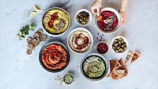 HOW TO MAKE HUMMUS » 5 ways healthy amp easy [upl. by Perlie]