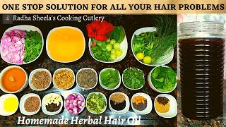 How to prepare herbal hair oil for faster hair growth at home in TamilDIY Homemade Herbal Hair Oil [upl. by Burnley552]