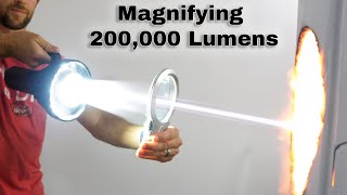 Magnifying The Worlds Brightest Flashlight 200000 Lumens [upl. by Kennith]