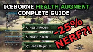 MHW Iceborne  Complete Guide to the New Health Augments  Cooldowns and Effectiveness values [upl. by Merrili434]