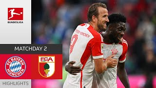 Two Goals by Kane Secure Win  FC Bayern  Augsburg 31  Highlights  Matchday 2 – Bundesliga [upl. by Celka]