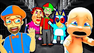 Baby and Blippi Escape 100 BLUEY SHOW Prisons [upl. by Neelcaj]