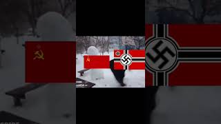 USSR Vs nazi Germany Russian man tries to kick snowmanfunny history ww2 viral trending [upl. by Toma933]