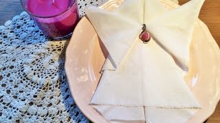 Christmas napkin folding  Angel [upl. by Carlo554]