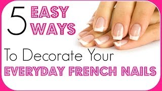 Easy Nail Art For Beginners  French Tip Nail Art Ideas ♥ [upl. by Ahsinrad]