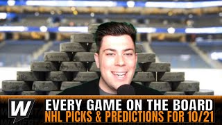 NHL Picks Predictions and Odds  Picks for EVERY NHL Game on Saturday October 21 [upl. by Jedediah]