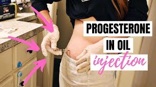 PROGESTERONE IN OIL INJECTIONS  HOW TO GIVE YOURSELF PIO SHOT  IVF JOURNEY 2019  DENAE LYNN [upl. by Peggy535]