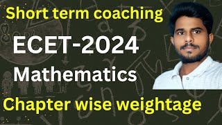 ECET2024TSampAPMATHSSHORT term coachingchapter wise weightagenaveenreddyMATH [upl. by Hgielanna]