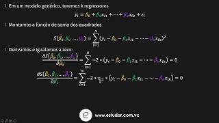 Econometria  Regressão Linear Múltipla  Estimação de MQO Modelo Geral [upl. by Sherl483]